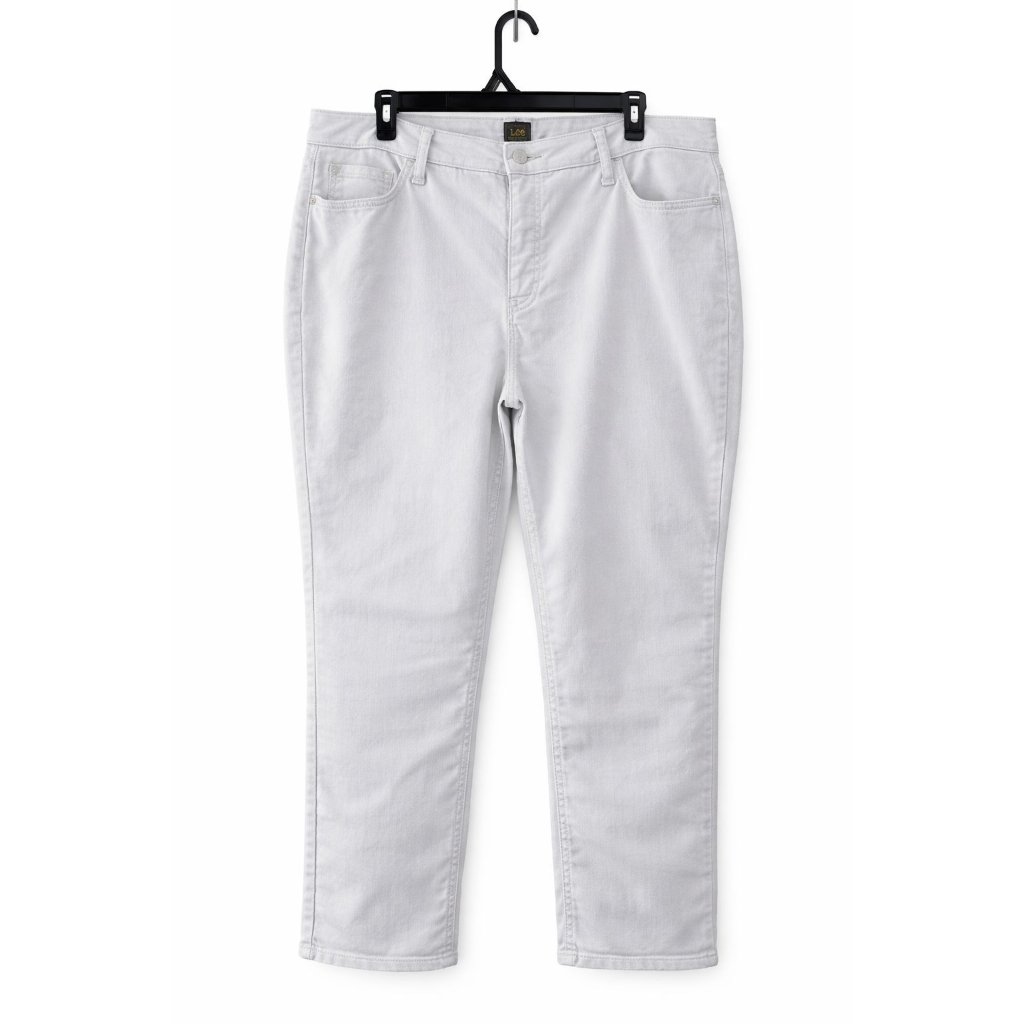 Lee Women’s Soft Gray Denim Capri Pants Stretch Mid Rise Plus Size 20 Nwt